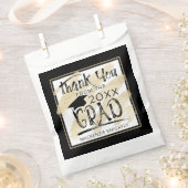 Afstuderen Hartelijk dank, zwart Gold Hand met bri Bedankzakje (Geknipt)