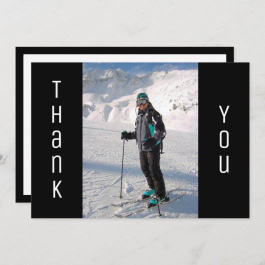 Afstuderen Hartelijk dank, zwart-wit Afstudeerder  Aankondiging (Voorkant / Achterkant)