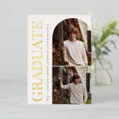 AFSTUDEREN HEADLINE Afstuderen Foto Folie Uitnodiging (Staand Voorkant)