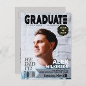 AFSTUDEREN het Afstuderen van de Foto van de Stijl Aankondigingskaart (Voorkant / Achterkant)