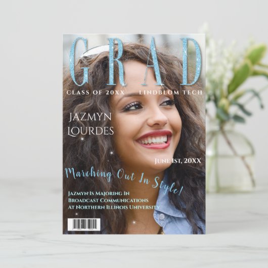 Afstuderen het Afstuderen van de Foto van het Hoes Aankondiging (Staand voorkant)