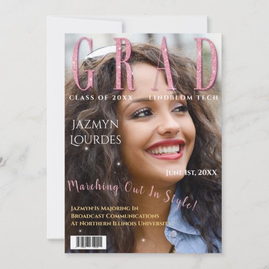 Afstuderen het Afstuderen van de Foto van het Hoes Aankondiging (Voorkant)