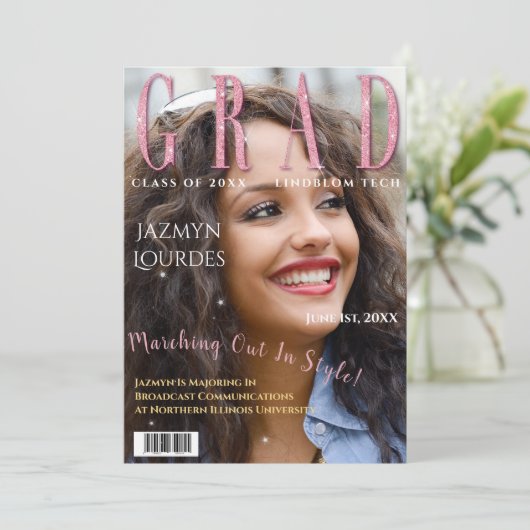 Afstuderen het Afstuderen van de Foto van het Hoes Aankondiging (Staand voorkant)