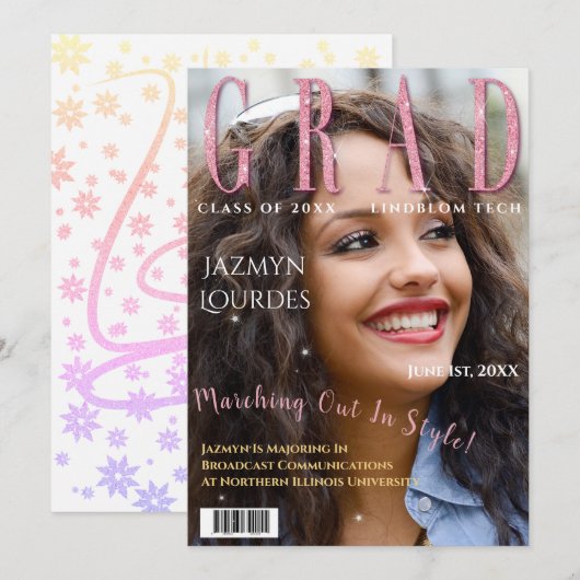 Afstuderen het Afstuderen van de Foto van het Hoes Aankondiging (Voorkant / Achterkant)