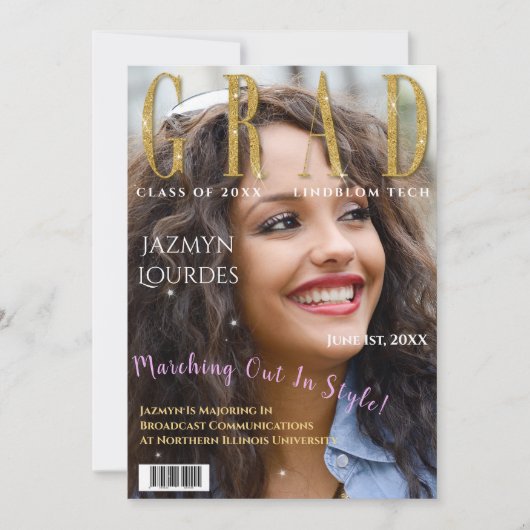 Afstuderen het Afstuderen van de Foto van het Hoes Aankondiging (Voorkant)