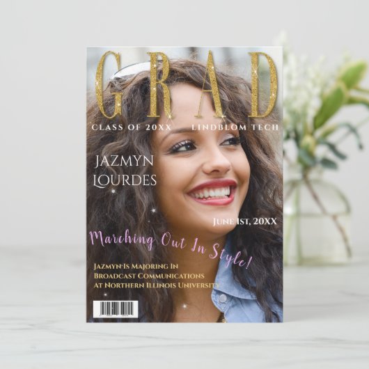 Afstuderen het Afstuderen van de Foto van het Hoes Aankondiging (Staand voorkant)