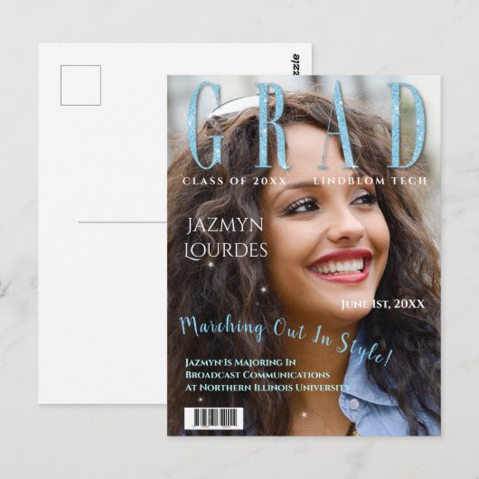 Afstuderen het Afstuderen van de Foto van het Hoes Briefkaart (Voorkant / Achterkant)