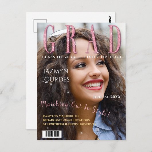 Afstuderen het Afstuderen van de Foto van het Hoes Briefkaart (Voorkant / Achterkant)