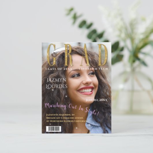 Afstuderen het Afstuderen van de Foto van het Hoes Briefkaart (Staand voorkant)