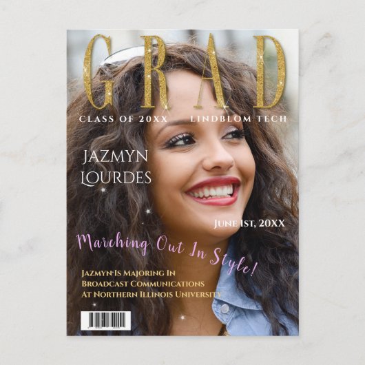 Afstuderen het Afstuderen van de Foto van het Hoes Briefkaart (Voorkant)