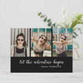 Afstuderen het avontuur beginnen | Drie foto's Kaart (Staand voorkant)