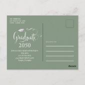 Afstuderen het Eenvoudige Groene Manuscript van de Briefkaart (Achterkant)