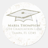 Afstuderen het Eenvoudige Moderne Adres van de Ter Ronde Sticker (Voorkant)