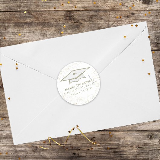 Afstuderen het Eenvoudige Moderne Adres van de Ter Ronde Sticker