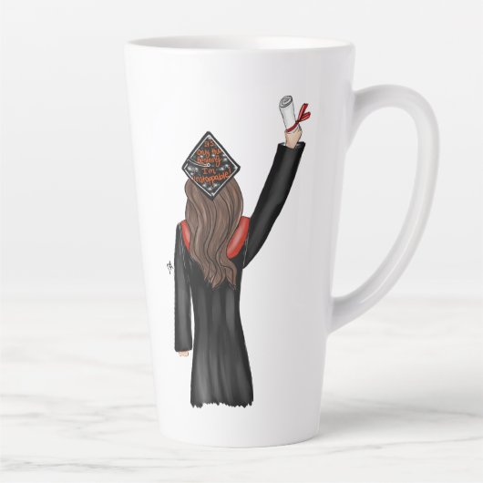 Afstuderen het houden van een Diploma Illustratie Latte Mok (Rechts)