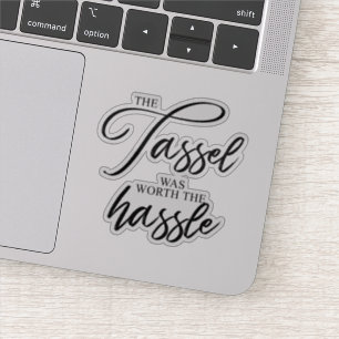 Afstuderen Het kwastje was het gedoe waard Sticker