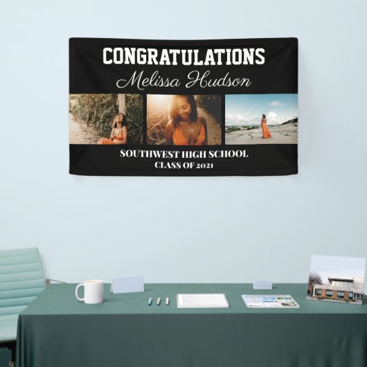 Afstuderen het Manuscript drie Zwarte Foto van Gef Spandoek (Beurs)