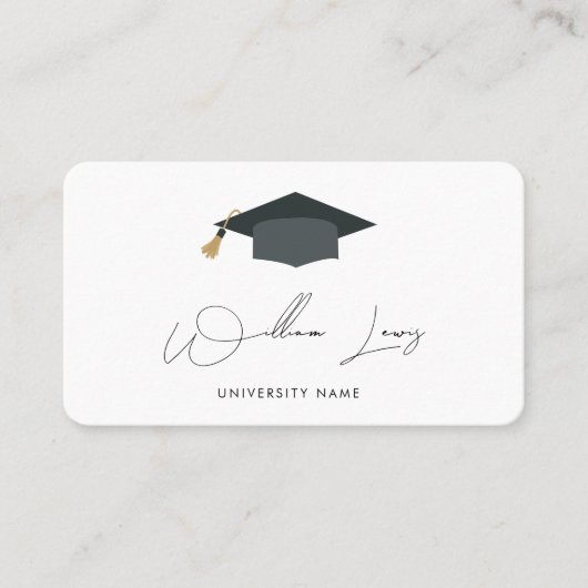 Afstuderen het Manuscript van de Handtekening van  Visitekaartje (Voorkant)