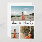 Afstuderen het Manuscript van Liefde en van Bedank Bedankkaart (Voorkant / Achterkant)