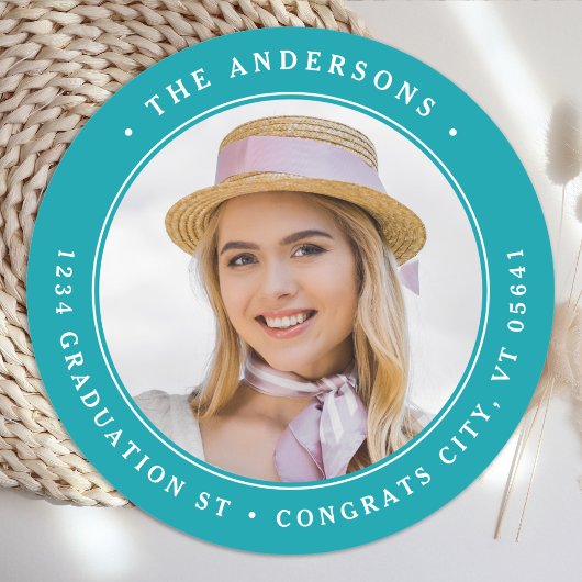Afstuderen het Persoonlijke Ronde Adres van de Fot Ronde Sticker