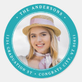 Afstuderen het Persoonlijke Ronde Adres van de Fot Sticker (Voorkant)