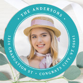 Afstuderen het Persoonlijke Ronde Adres van de Fot Sticker