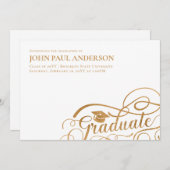 Afstuderen het Pet van het Afstudeerder van het Af Aankondiging (Voorkant / Achterkant)