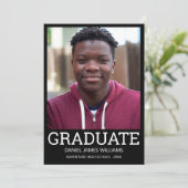 Afstuderen het witte Lijst van het Zwart  van de F Aankondiging (Staand voorkant)