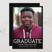 Afstuderen het witte Lijst van het Zwart  van de F Aankondiging (Voorkant / Achterkant)