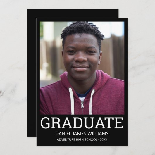 Afstuderen het witte Lijst van het Zwart  van de F Aankondiging (Voorkant / Achterkant)