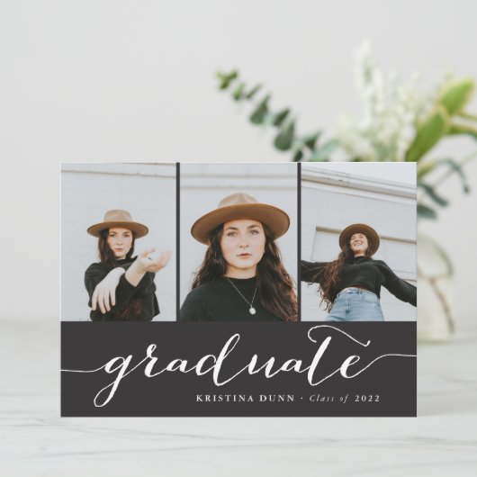 Afstuderen het Zwarte Collage van de Foto van het  Kaart (Staand voorkant)