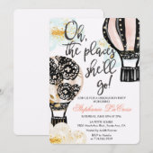 Afstuderen Hete Luchtballonuitnodiging Kaart (Voorkant / Achterkant)