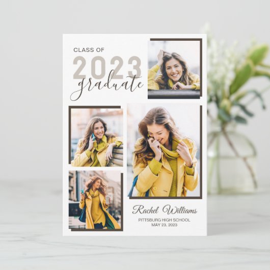 Afstuderen High School 2023 Fotoparty Uitnodiging (Staand voorkant)