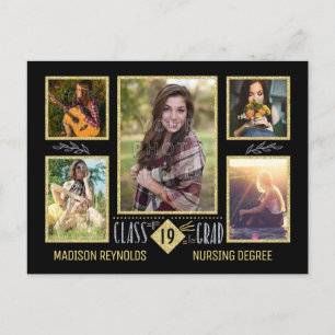 Afstuderen High School College Afstudeerder Foto C Aankondigingskaart