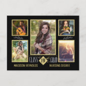 Afstuderen High School College Afstudeerder Foto C Aankondigingskaart (Voorkant)