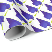 Afstuderen High School, College Blue Pet Pattern Cadeaupapier (Rol Hoek)