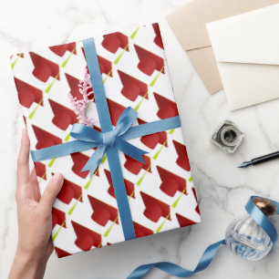 Afstuderen High School, College rood Pet Cadeaupapier