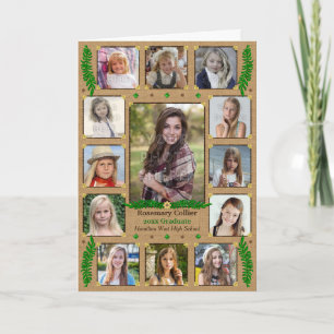 Afstuderen High School Fotocollage   Burlap Fern Kaart