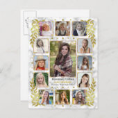 Afstuderen High School Fotocollage | goudmarmer Aankondigingskaart (Voorkant / Achterkant)