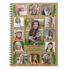 Afstuderen High School Photo Collage | Burlap Fern Notitieboek
