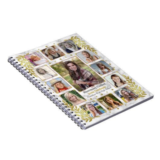 Afstuderen High School Photo Collage | Goudmarmer Notitieboek (Rechterzijde)