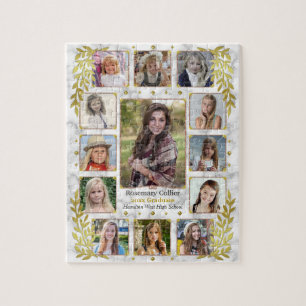 Afstuderen High School Photo Collage   Marmer Gold Legpuzzel