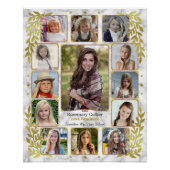 Afstuderen High School Photo Collage | Marmer Gold Perfect Poster (Voorkant)