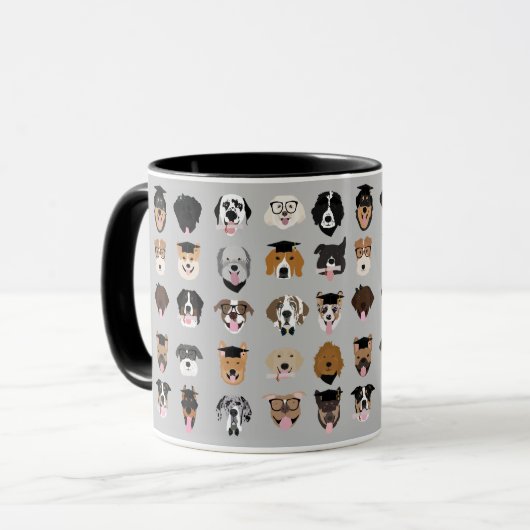 Afstuderen-hondgezichten Mok (Voorkant links)