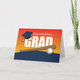 Afstuderen Honkbal Atleet Gefeliciteerd Afstudeerd Kaart