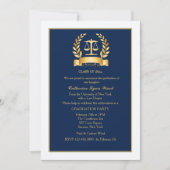 Afstuderen Honours Navy en White Invitation Kaart (Voorkant)