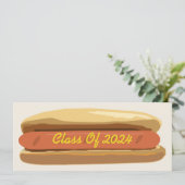 Afstuderen Hotdog Met Mosterd Klasse van 2024 Kaart (Staand voorkant)