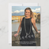 Afstuderen in Silver Script Photo Afstuderen Kaart (Voorkant)