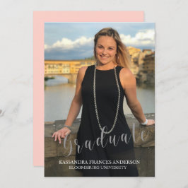 Afstuderen in Silver Script Photo Afstuderen Kaart