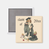 Afstuderen in vintage stijl, gefeliciteerd afgestu magneet (Voorkant / Achterkant)